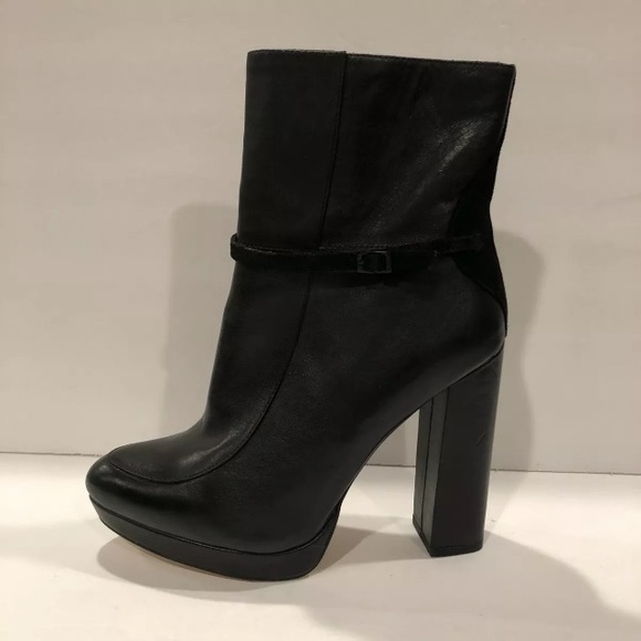BCBGmaxazria Tabitha boots heels leather black 9 - Picture 2 of 13